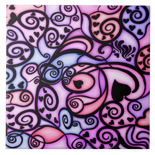 Heart Beats Singing, Stained Glass style Tile (Front)