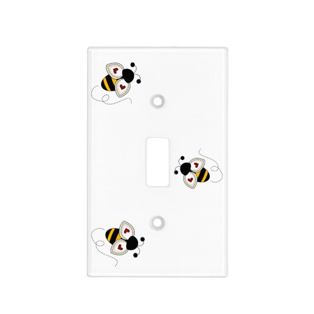 Heart Bees Light Switch Cover (Front)