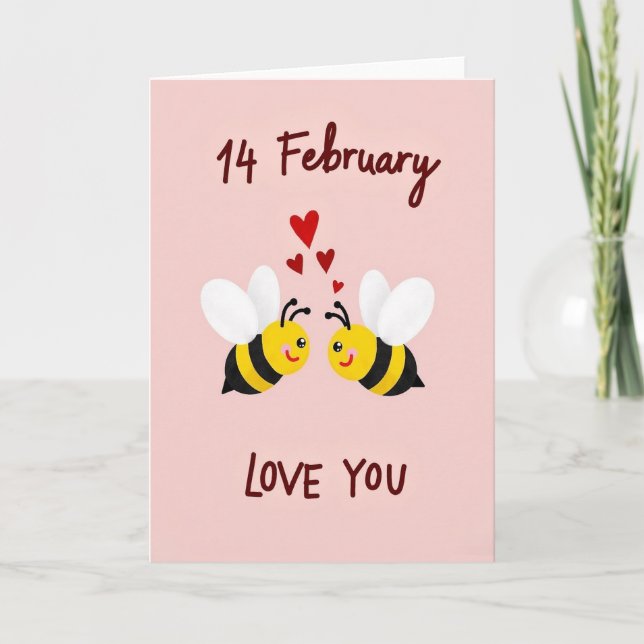 Heart Bees Love You Card (Front)