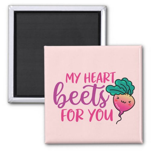 Heart Beets For You Funny Cute Valentines Day Pink Magnet