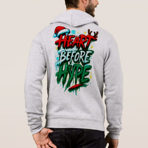 HEART BEFORE HYPE Christmas Graffiti Streetwear Hoodie