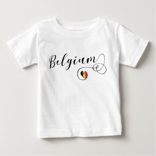 Heart Belgium, Belgian Flag Baby T-Shirt