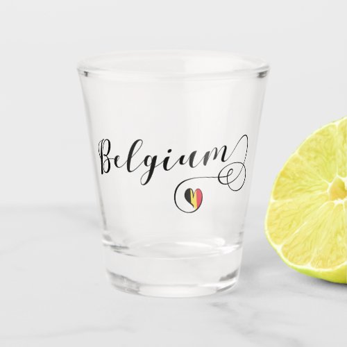 Heart Belgium Mug Belgian Flag Shot Glass