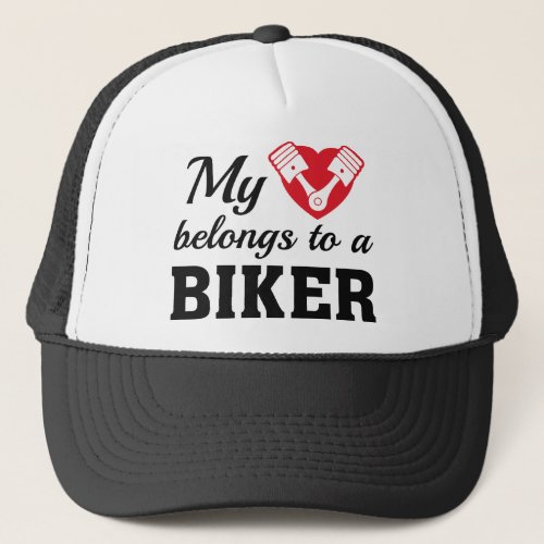 Heart Belongs Biker Trucker Hat
