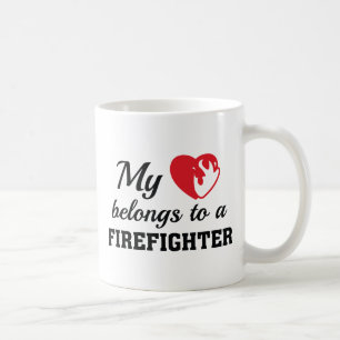 Heart Belongs Firefighter Coffee Mug