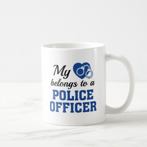 Heart Belongs Police Officer Coffee Mug
