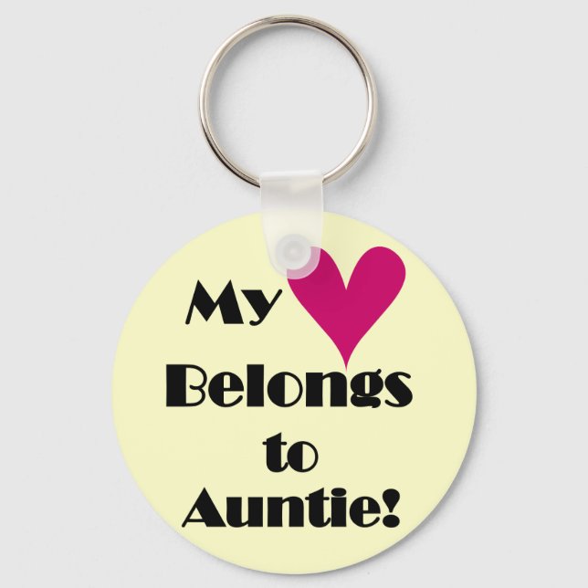 Heart Belongs to Auntie Tshirts and Gifts Keychain (Front)