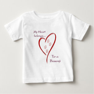 Heart Belongs to Basenji; Love Basenji Baby T-Shirt