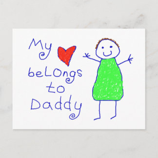 Heart Belongs To Daddy Postcard