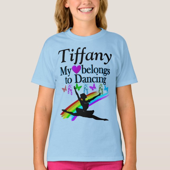 HEART BELONGS TO DANCING PERSONALIZED T SHIRT (Front)