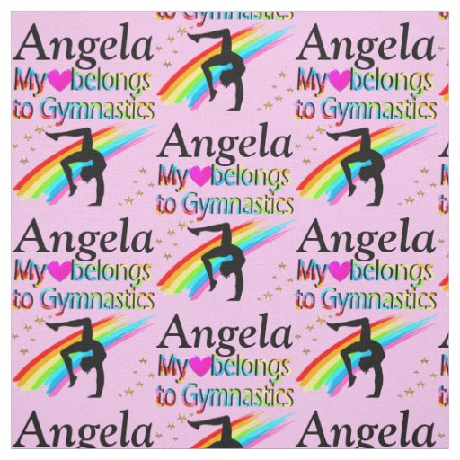 HEART BELONGS TO GYMNASTICS PERSONALIZED FABRIC