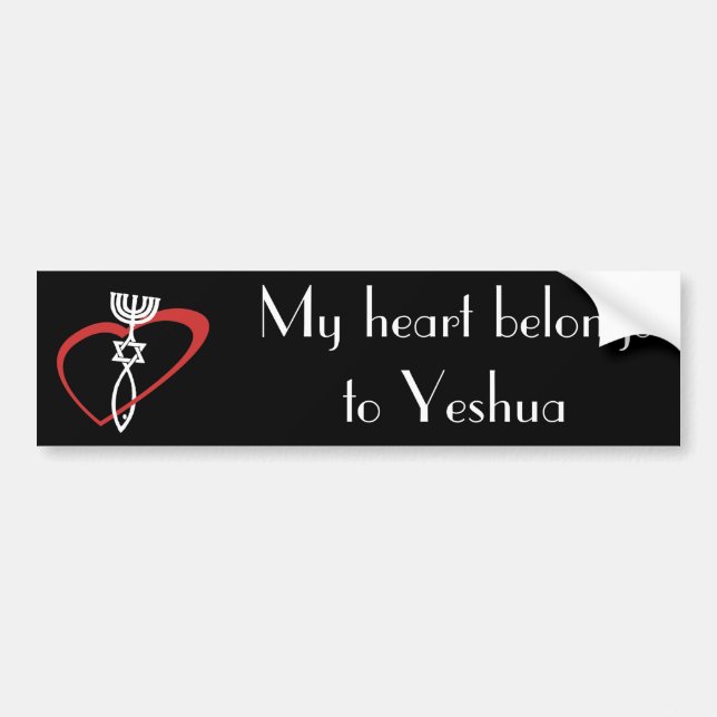Heart Belongs To Yeshua Bumper Sticker (Front)