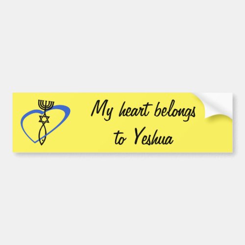 Heart belongs to Yeshua bumper sticker
