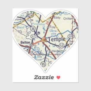 Heart Belton Temple Texas Sticker