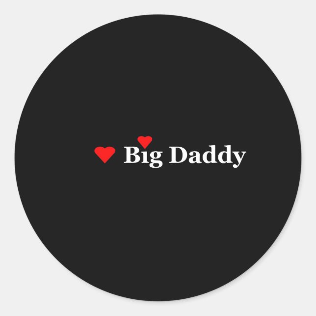 Heart Big Daddy Classic Round Sticker (Front)