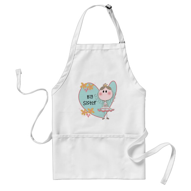 Heart Big Sister Adult Apron (Front)