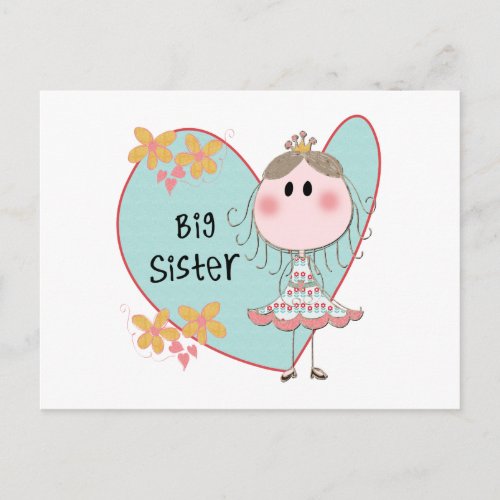 Heart Big Sister Postcard