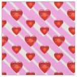 heart/big/small red heart/Love/white pink stripe Fabric