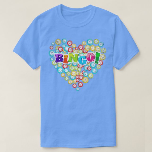 Heart Bingo Player Gambling Lottery Bingo Caller G T-Shirt (Design Front)