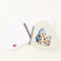 Heart Bird Siblings Notebook