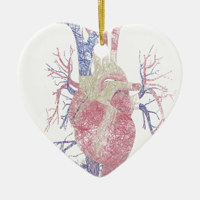 Heart (Biro) Ceramic Ornament (Front)