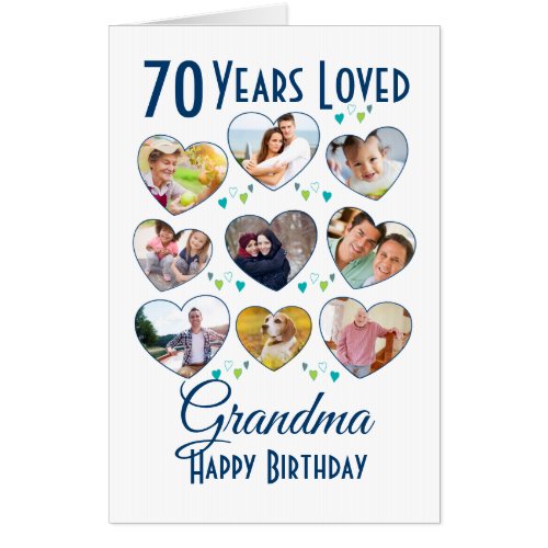 Heart Birthday Photo Collage Big Card
