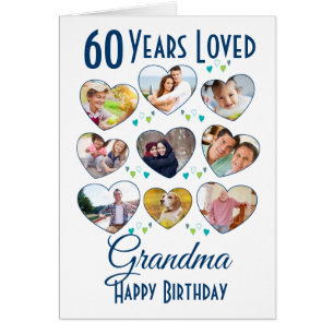 Heart Birthday Photo Collage Cards