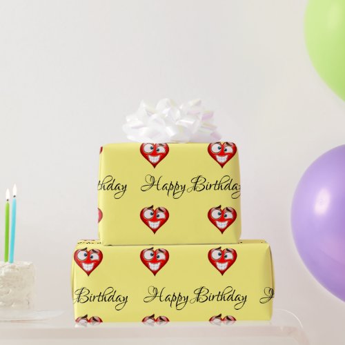Heart Birthday Wrapping Paper