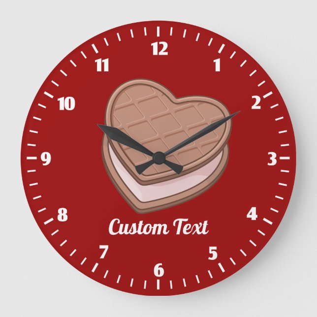 Heart Biscuit Large Clock (Front)