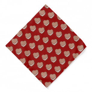 Heart Biscuit Pattern Bandana
