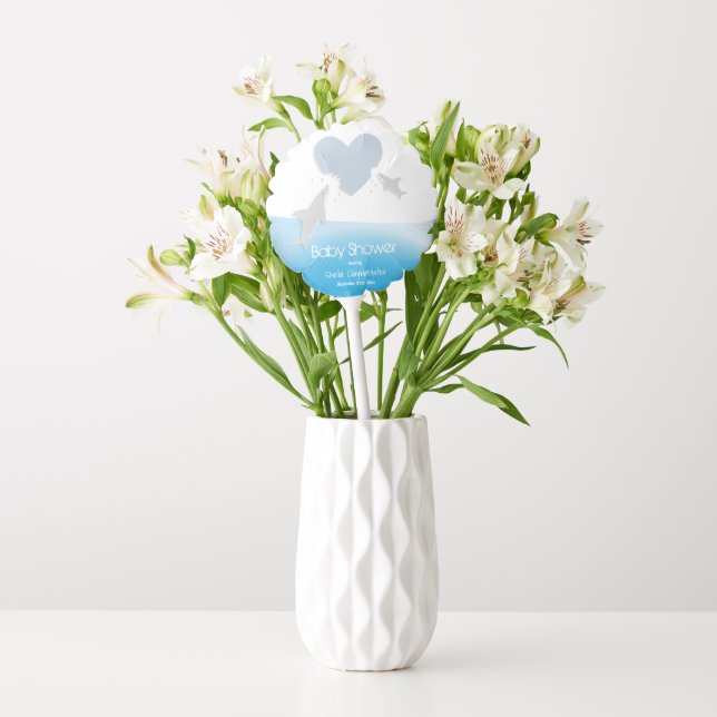 Heart Bites and Sharks | Baby Shower Balloon (Vase)