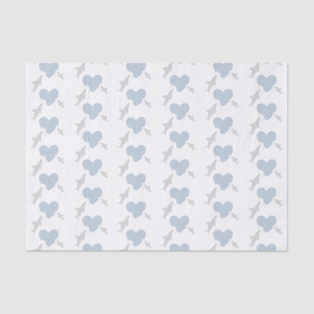 Heart Bites and Sharks | Baby Shower Tissue Paper (Front)