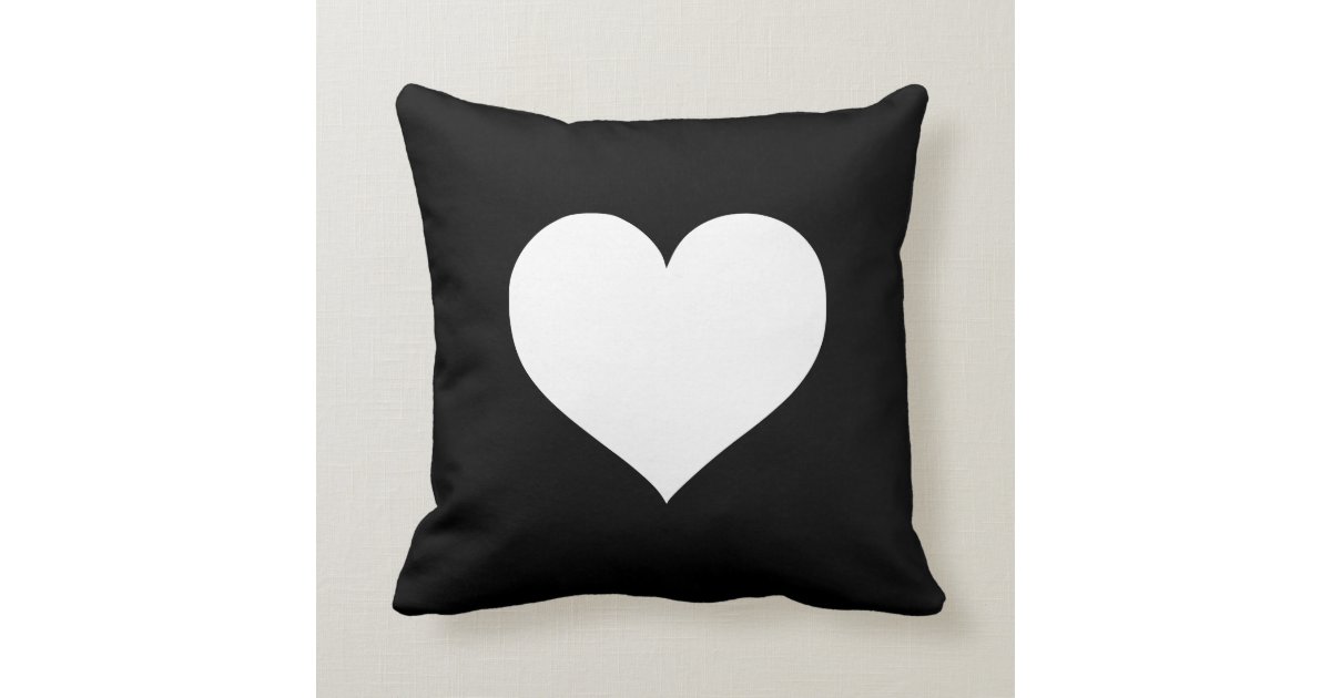 Heart Black and White Collection Throw Pillow Zazzle