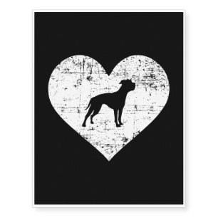 Heart Black Bulldog Bulldog Lovers Temporary Tattoos
