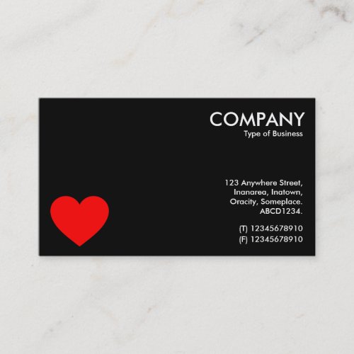 Heart - Black Business Card Template