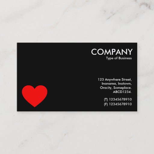 Customizable Heart - Black Business Card Template