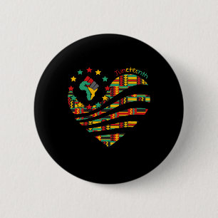 Heart Black History Afro American African Freedom Button