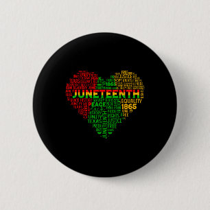 Heart Black History Afro American African Freedom Button