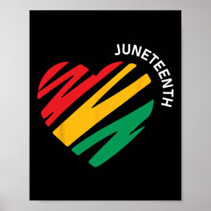 Heart Black History Afro American African Freedom  Poster