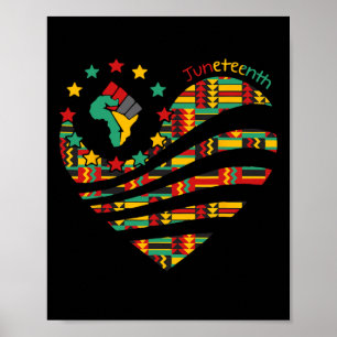 Heart Black History Afro American African Freedom Poster