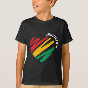 Heart Black History Afro American African Freedom  T-Shirt