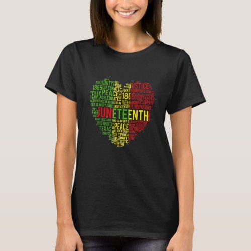 Heart Black History Afro American African Freedom  T_Shirt