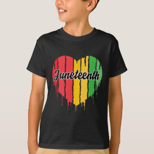 Heart Black History Afro American African Freedom  T-Shirt