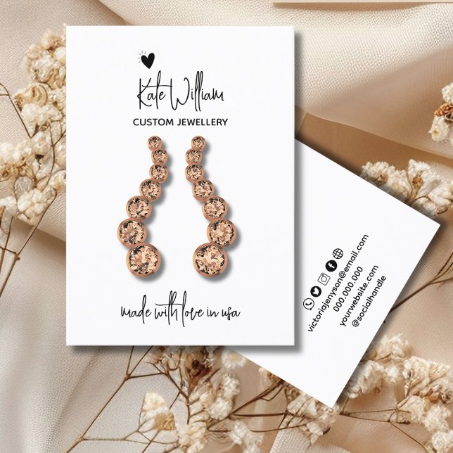 Heart black white jewelry earring display card (Creator Uploaded)