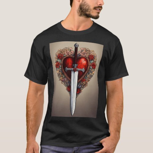 Heart  Blade Harmony Black T_shirt Edition