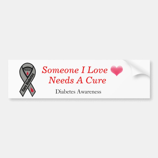 heart-blending, how-to-cure-diabetes, Diabetes ... Bumper Sticker (Front)