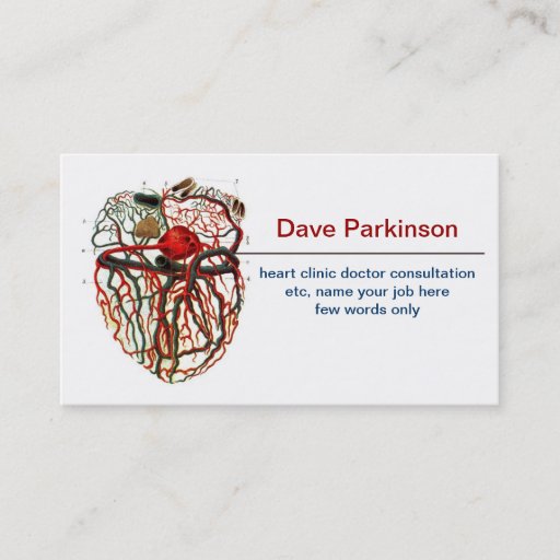 Customizable heart blood system business card