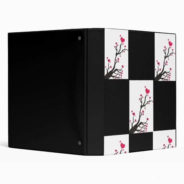 heart blossom Queen, checkered 3 Ring Binder (Background)