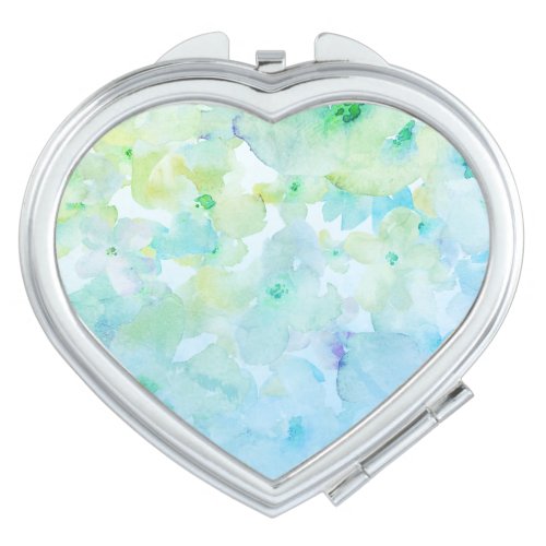  Heart Blue Green Chic Popular Watercolor Compact Mirror