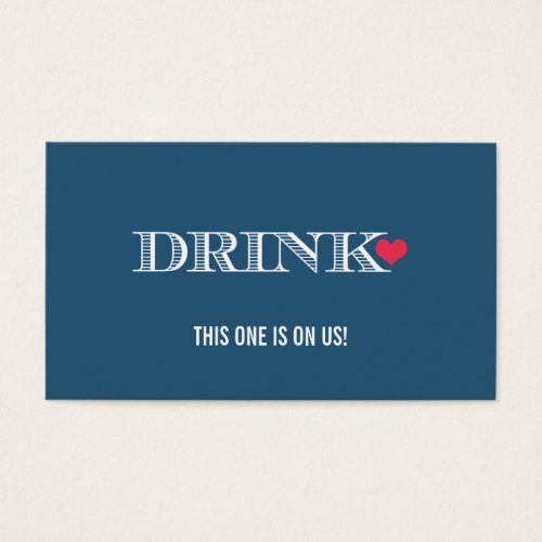 Heart Blue Red Wedding Drink Ticket Business Cards